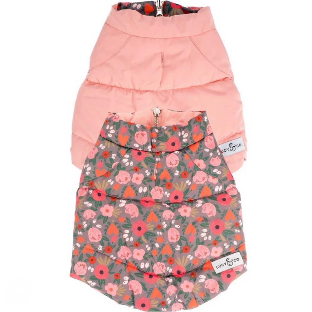 Lucy & Co Pink Floral Reversible Puffer Vest Size XXL - Picture 2 of 11